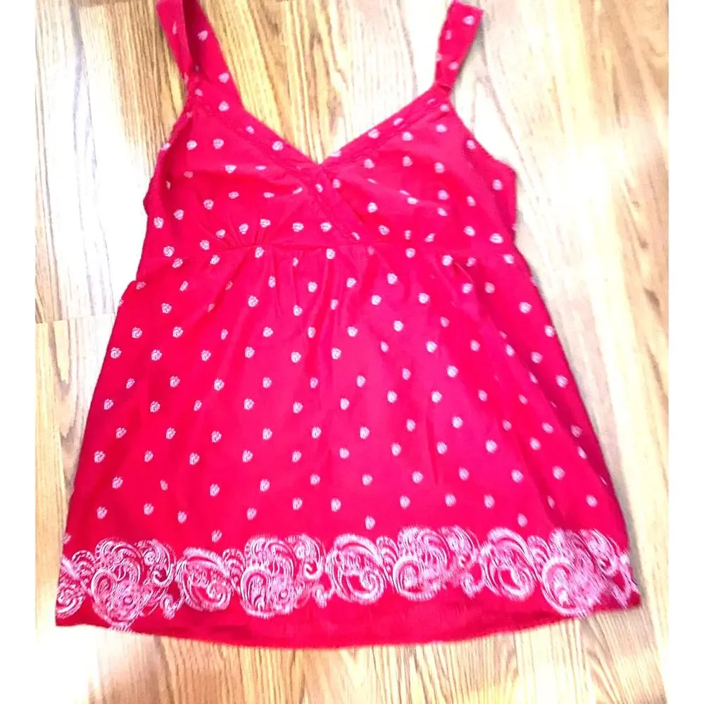 Women’s Faded Glory Size Medium (8-10) Red Handcuff Tank Spaghetti Strap - Picture 5 of 7